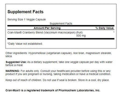 Swanson Cran-Max capsules close-up highlighting vegetarian formula for daily urinary support