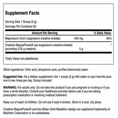 Swanson Creatine MagnaPower powder with scoop demonstrates convenient daily serving for workouts.