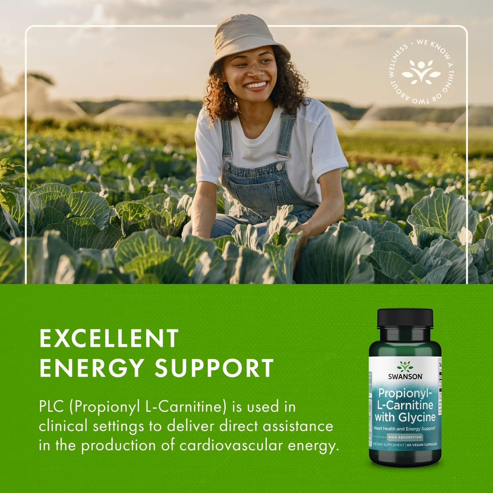 Swanson Propionyl L-Carnitine Glycine capsules in a row suggest consistent daily use.