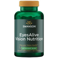 Swanson EyesAlive packaging on a table illustrating a daily eye nutrition routine