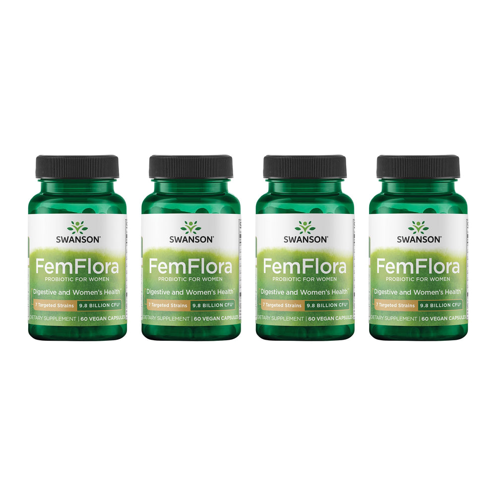 Swanson FemFlora bottle front promoting feminine probiotic wellness