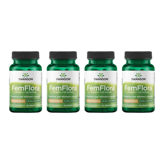 Swanson FemFlora bottle front promoting feminine probiotic wellness