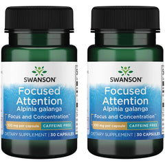 Swanson Focused Attention Alpinia Galanga bottle for caffeine-free mental clarity