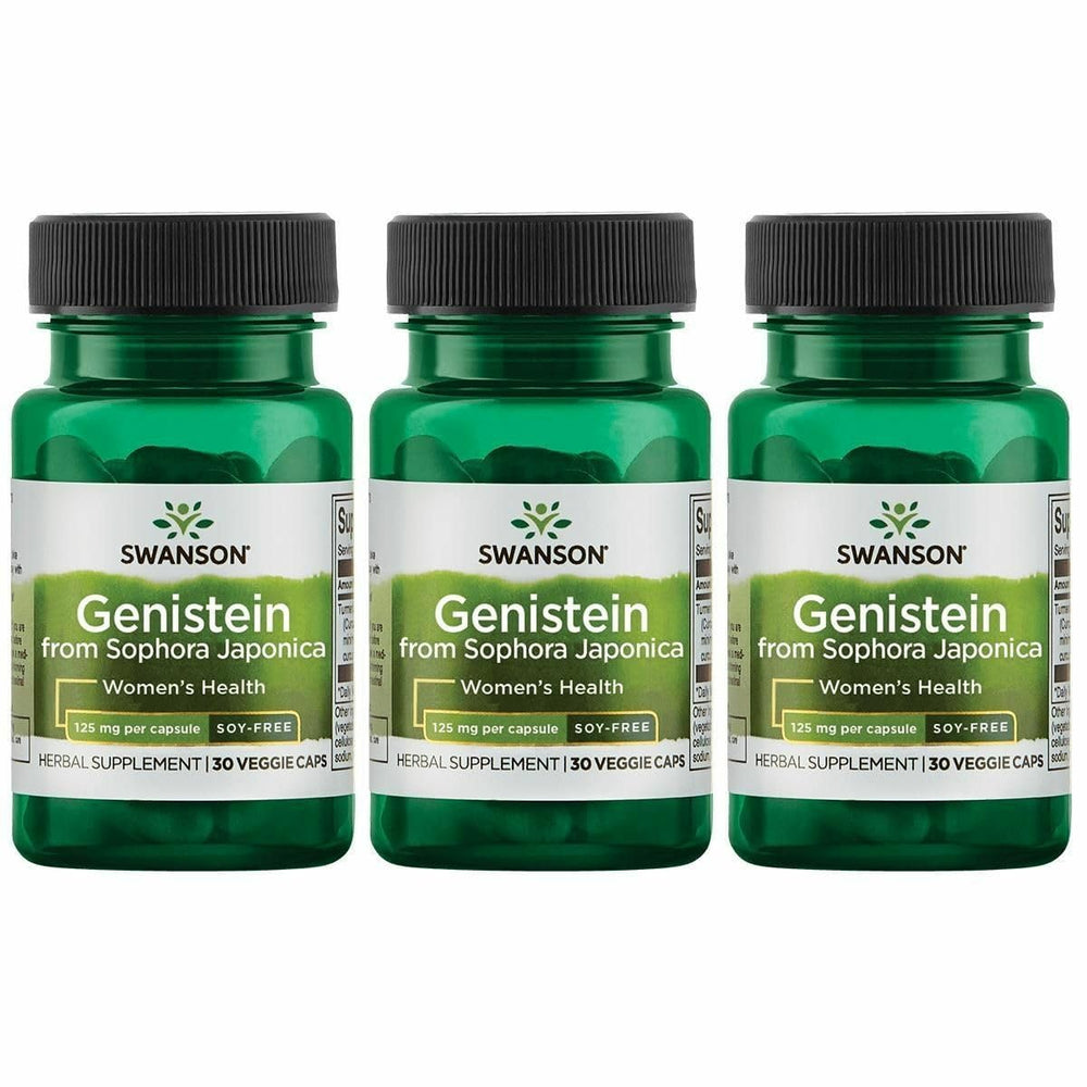 Swanson Genistein plant-based supplement bottle front promotes daily wellness