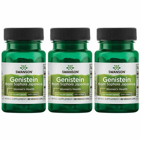 Swanson Genistein plant-based supplement bottle front promotes daily wellness