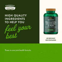 Ingredient list closeup highlights glucosamine, chondroitin, MSM trio