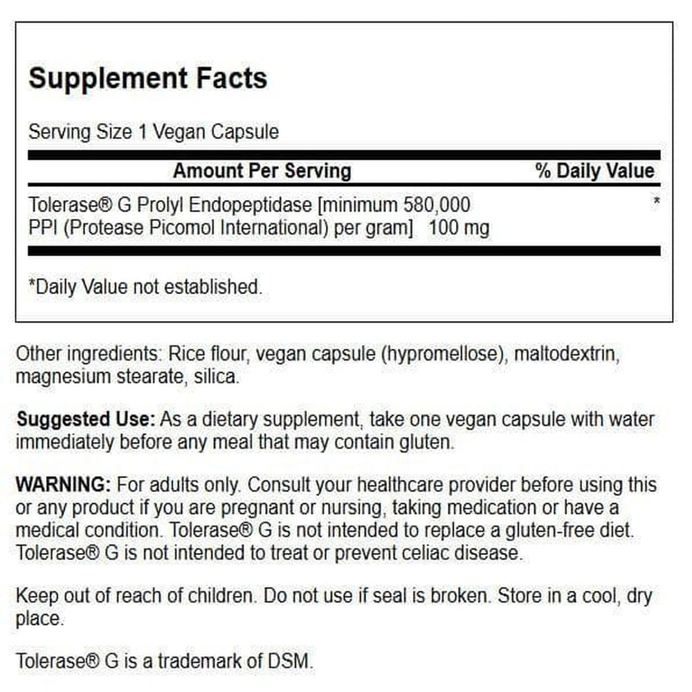 Capsules of Swanson Gluten Rid show vegan, gluten-free formula