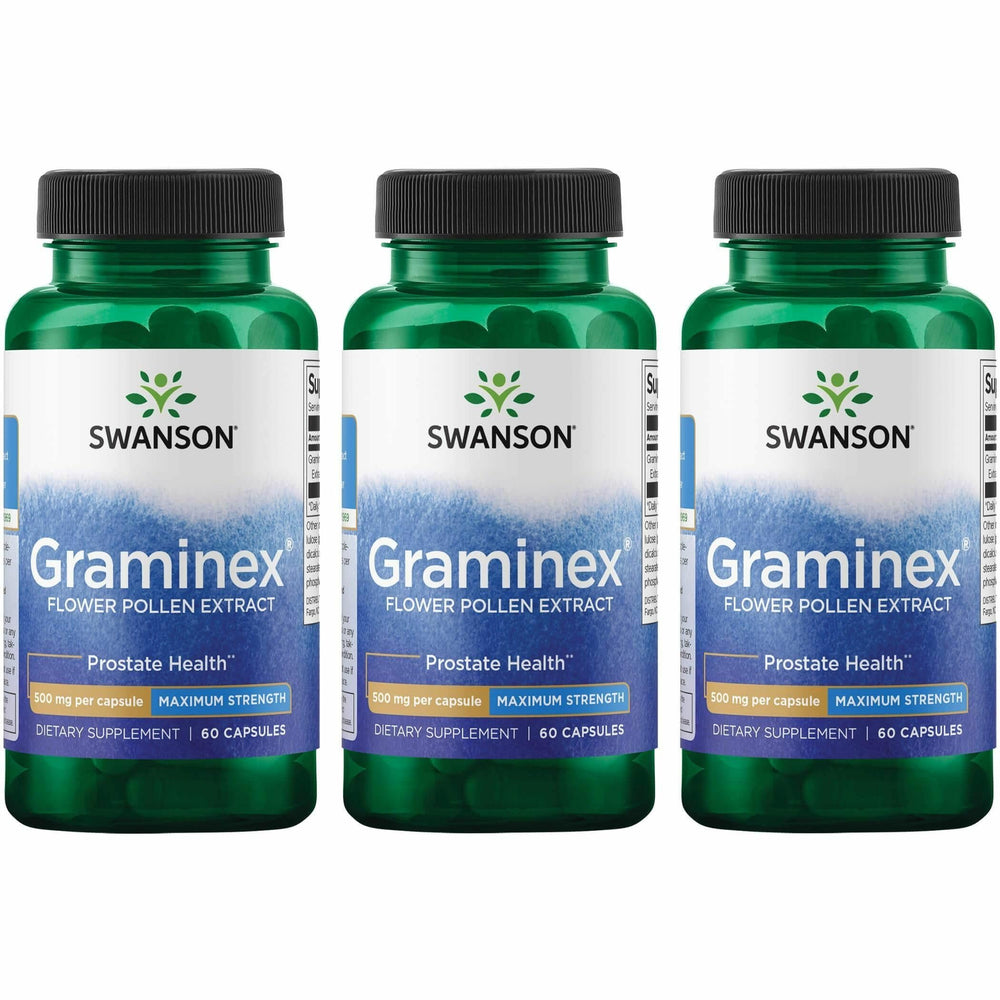 Swanson Graminex flower pollen bottle for prostate health support