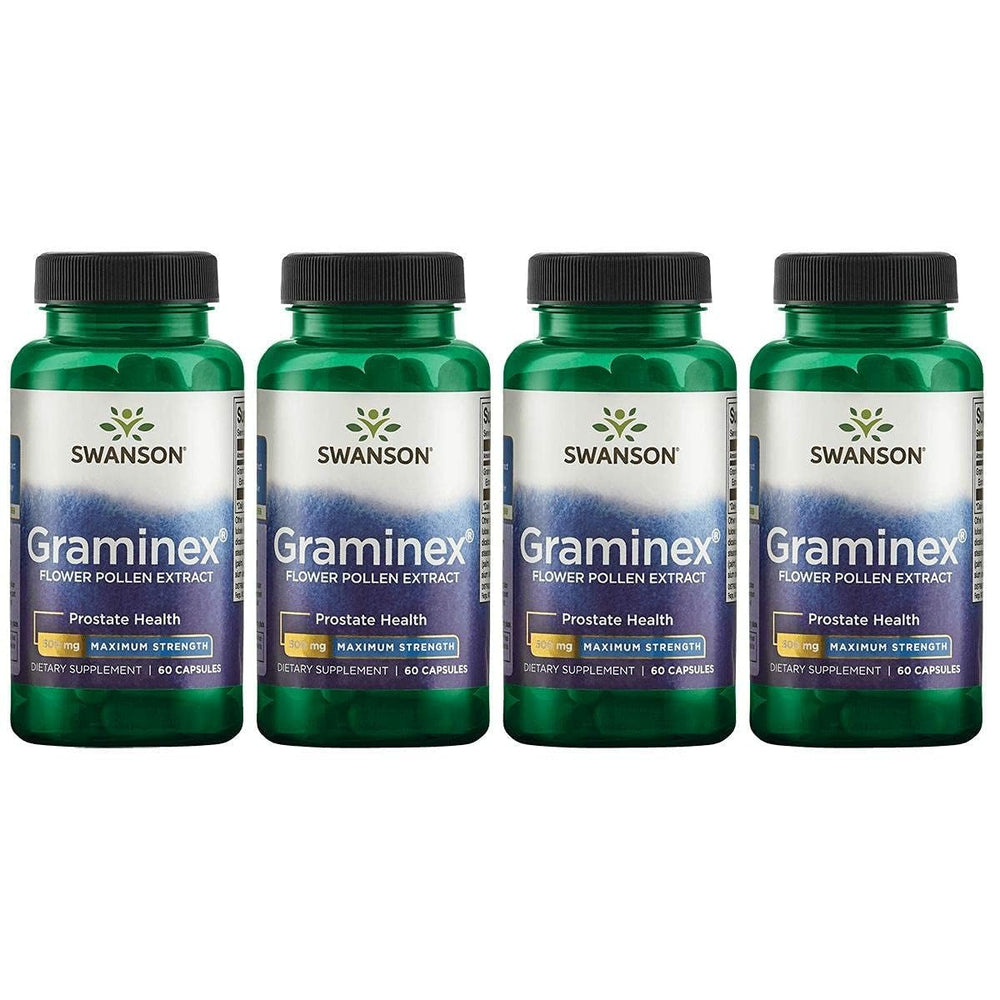 Swanson Graminex Flower Pollen Extract bottle supports prostate health with daily use.