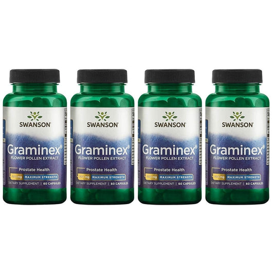 Swanson Graminex Flower Pollen Extract bottle supports prostate health with daily use.