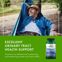 Product packaging of Swanson Graminex on a clean shelf for wellness routines.