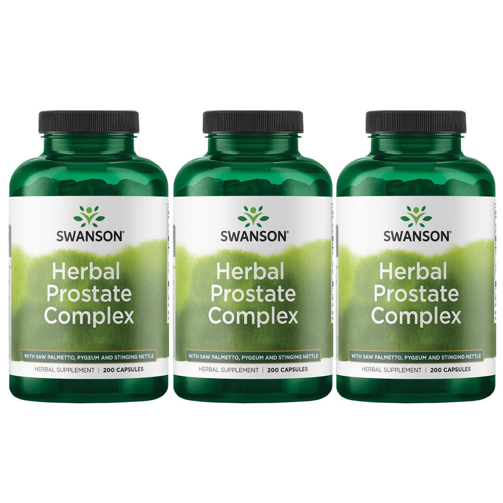 Swanson Herbal Prostate Complex bottle with capsules offers convenient daily support