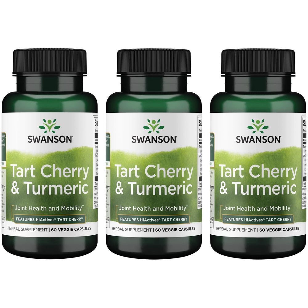 Swanson Hiactives Tart Cherry & Turmeric bottle for joint support and antioxidant wellness