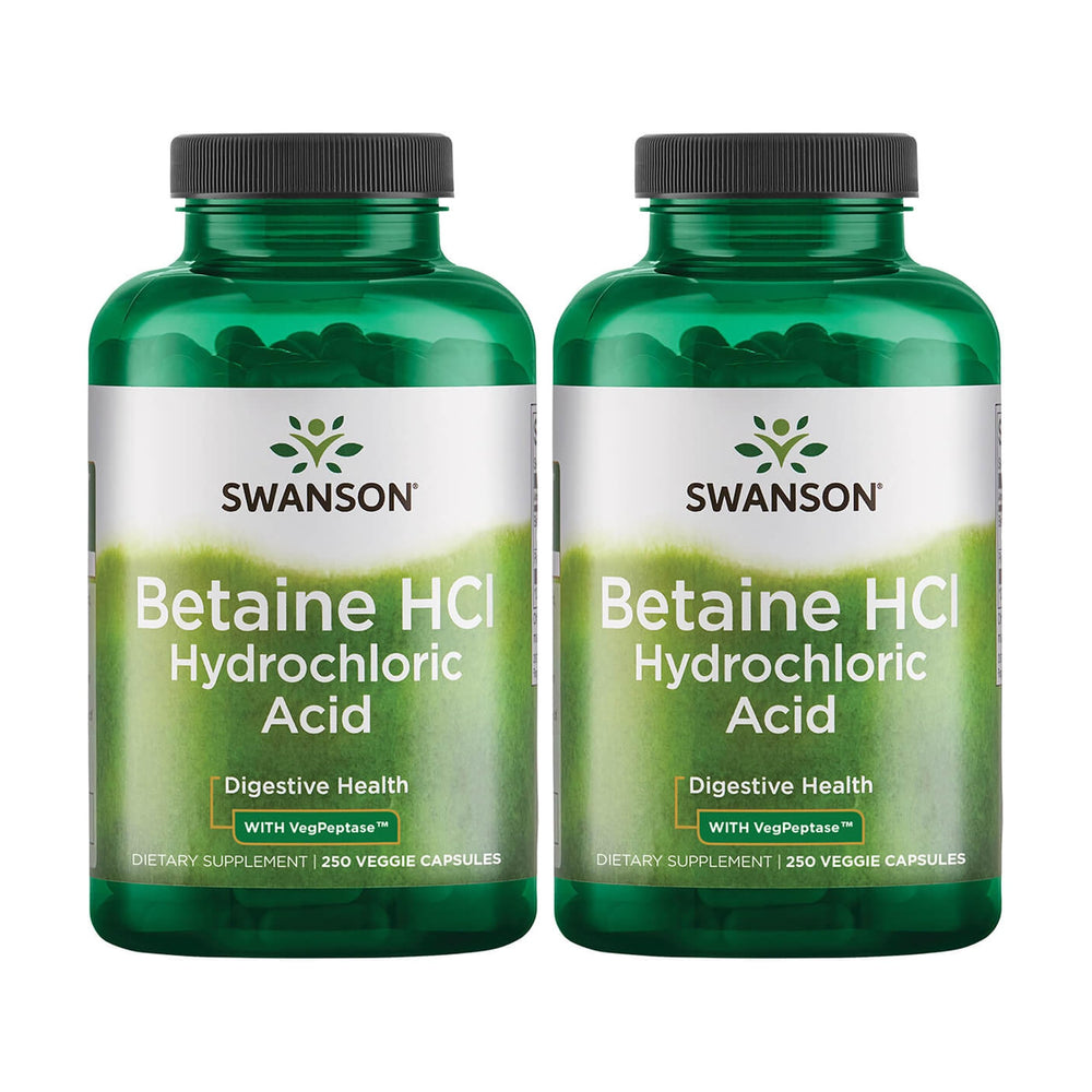 Swanson Hydrochloric Acid with Pepsin bottle showing the product and label for digestion support