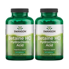 Swanson Hydrochloric Acid with Pepsin bottle showing the product and label for digestion support