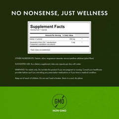 Swanson Indole-3-Carbinol with Resveratrol bottle side highlights easy-to-swallow capsules