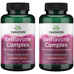 Swanson Ipriflavone Complex with Ostivone 120 tabs; supports bone health and daily vitality.