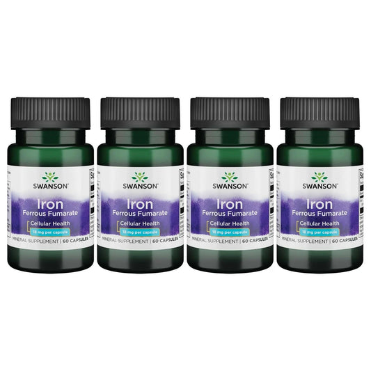 Swanson Iron bottle with easy-to-swallow capsules for daily energy support.
