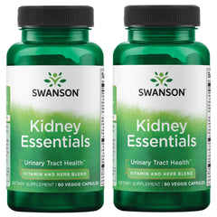 Swanson Kidney Essentials capsules bottle, supporting urinary tract function and healthy fluid balance.