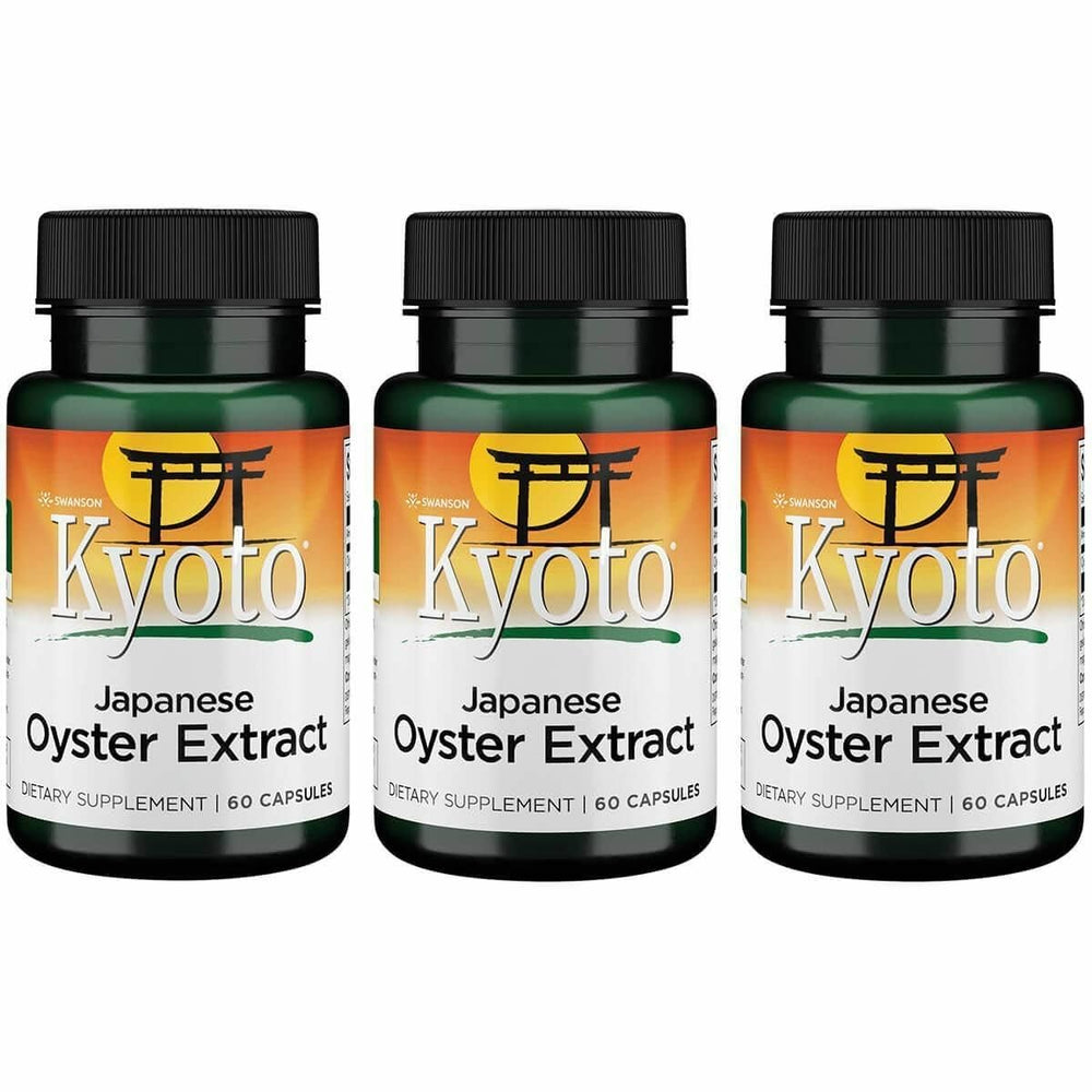 Swanson Kyoto Oyster Extract bottle being poured, supporting daily wellness