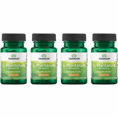 Swanson L. Plantarum bottle close-up showing 10 billion CFUs per capsule for gut support