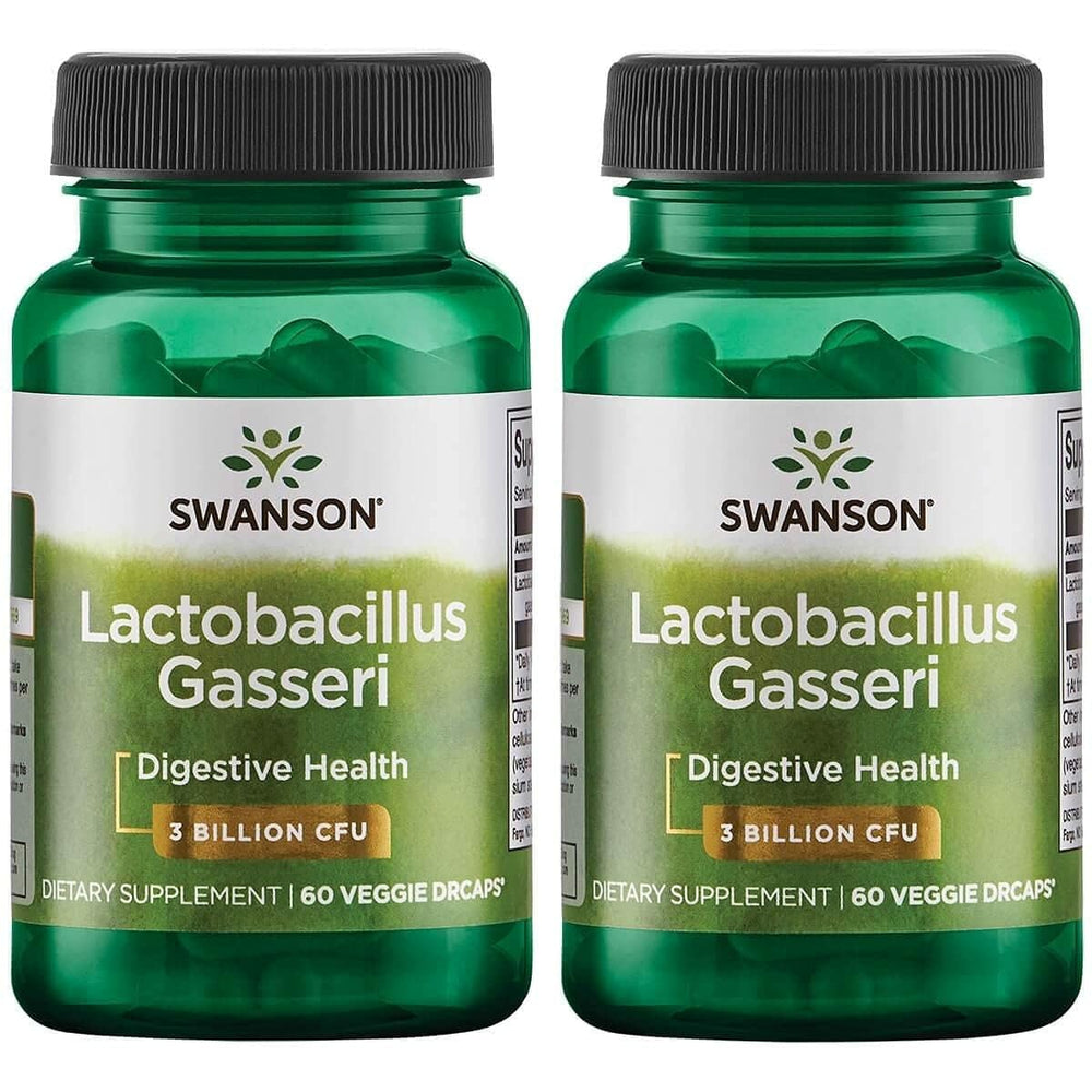 Swanson Lactobacillus Gasseri bottle with vegan probiotic capsules for gut health support