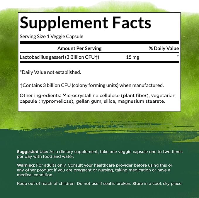 Swanson Lactobacillus Gasseri capsules, vegan probiotic for digestion support
