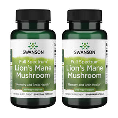Swanson Lion's Mane bottle front; may support memory and focus