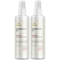 Swanson magnesium oil spray with Zechstein magnesium for skin support and relaxation.