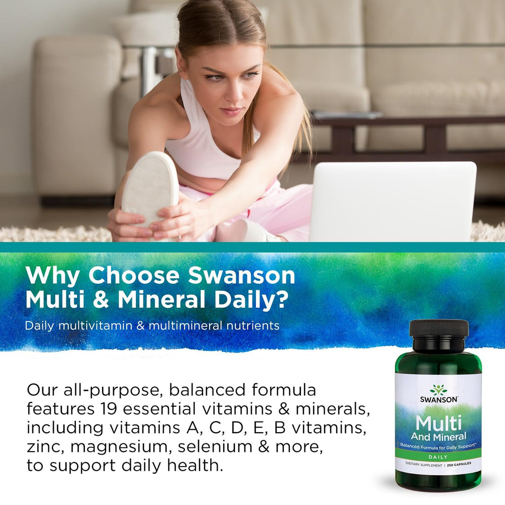 Swanson Multi-Min Mineral bottle on a desk for a daily routine