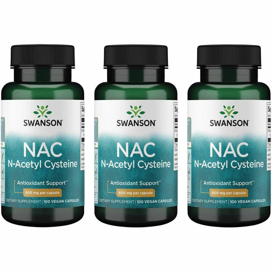 Swanson NAC 600 mg bottle front view for daily antioxidant support.
