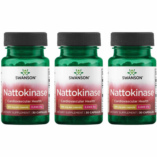Swanson nattokinase bottle front displaying 2000 fibrinolytic units per capsule for daily routine