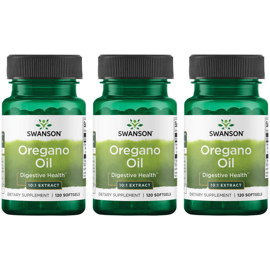 Swanson Oregano Oil softgels bottle for natural digestive support