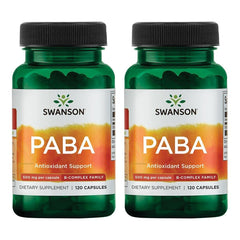 Swanson PABA B Complex capsule for daily skin support and red blood cell health.
