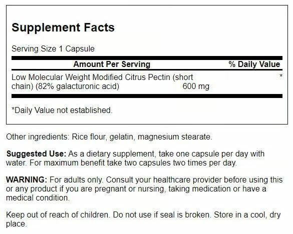 Close-up of Swanson PectiPure capsules highlighting citrus pectin for absorption