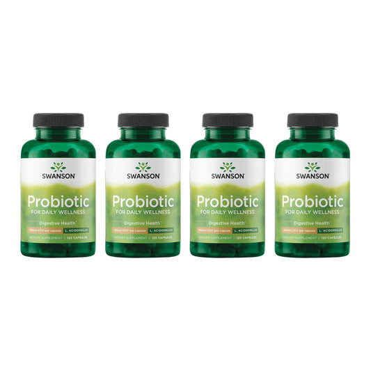 Swanson Probiotic bottle front for daily gut support.
