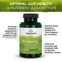 Swanson probiotic 60 capsules packaging for daily routines