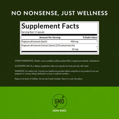 Swanson Pygeum 400 mg capsules closeup for easy swallowing