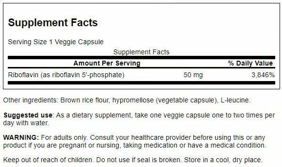 Close-up of Swanson R-5-P capsules emphasizing easy-to-swallow daily intake.