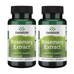 Swanson Rosemary Extract bottle shows 6% rosmarinic acid for antioxidant support.