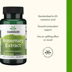 Science-backed formulation label for Swanson rosemary extract.