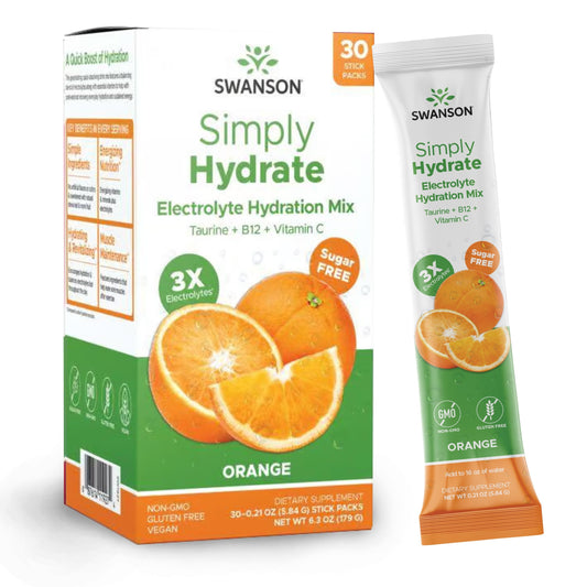 Swanson Simply Hydrate orange box for on-the-go hydration