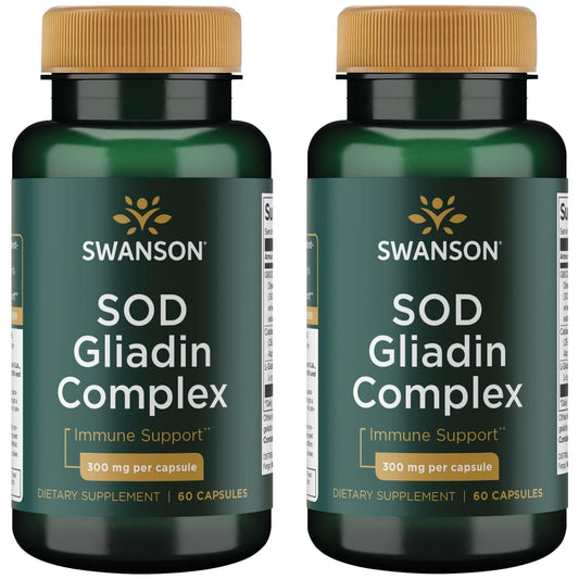 Swanson Sod Gliadin Complex bottle front showing plant-source SOD antioxidant potential