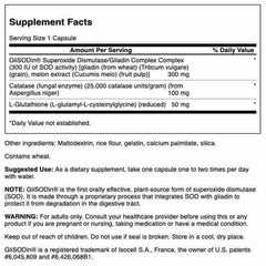 Swanson Sod Gliadin Complex label closeup highlighting the SOD formula.