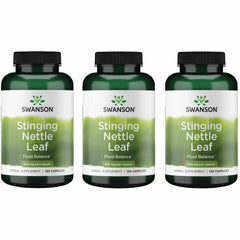 Swanson Stinging Nettle Leaf bottle front highlighting 400 mg capsules for urinary and respiratory support.