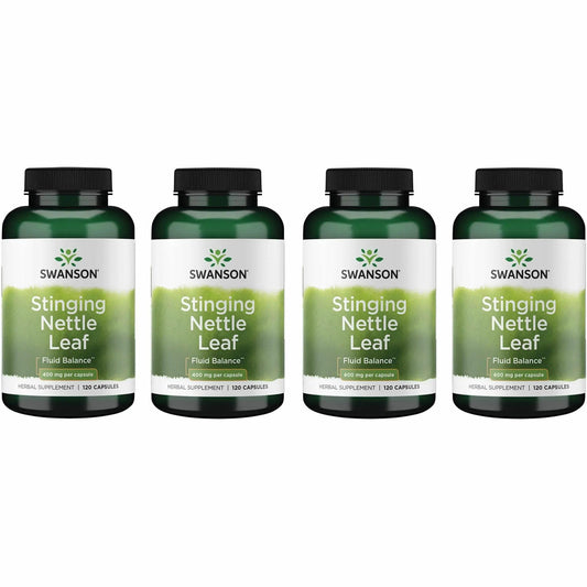 Swanson Stinging Nettle Leaf capsules bottle for urinary and respiratory support.