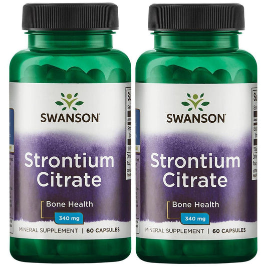 Swanson Strontium Citrate bottle, two-pack, for daily bone support