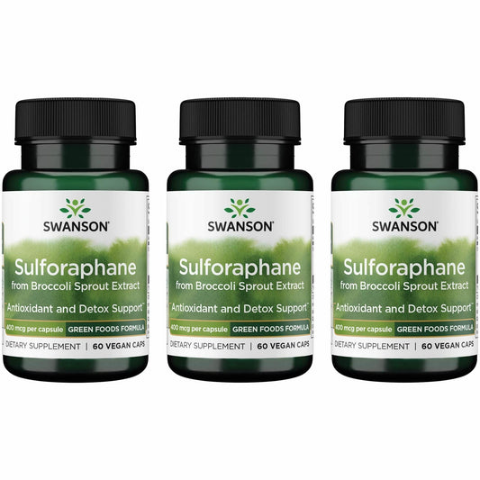 Swanson Sulforaphane bottle front showing 0.4% sulforaphane standardization