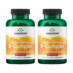 Swanson Super Stress B-Complex bottle front view highlighting daily energy support