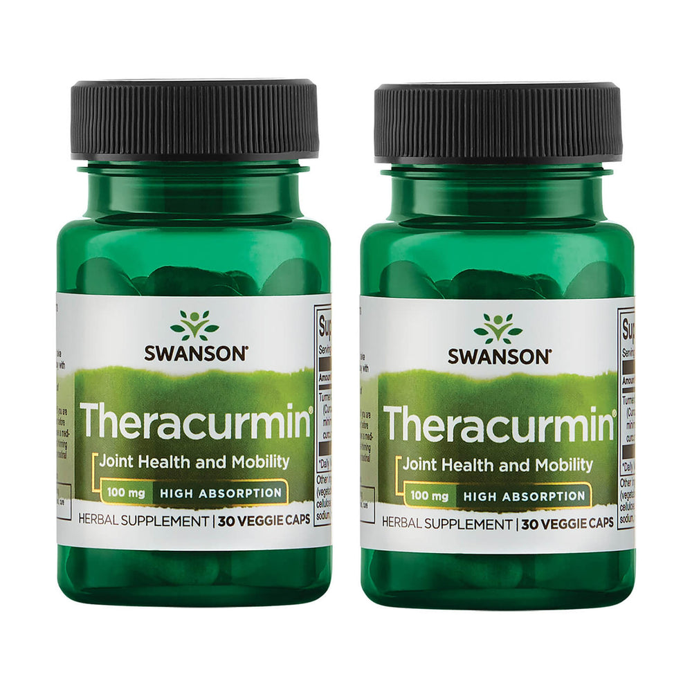 Swanson Theracurmin bottle front highlighting high-absorption turmeric for daily joint support.